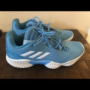 Light Blue Adidas Pro Bounce Low Basketball Shoes